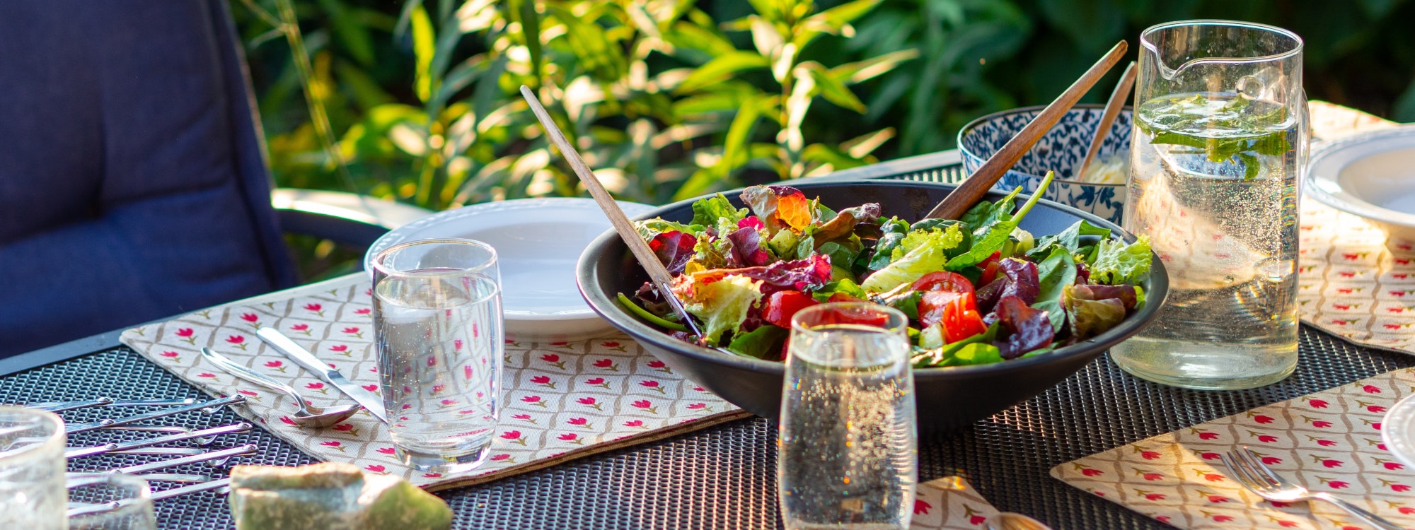 Salad on table outside