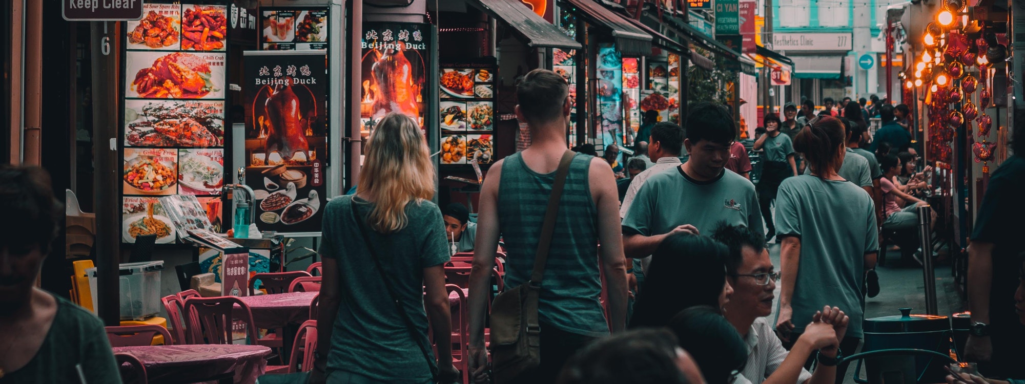 Couple in a crowd