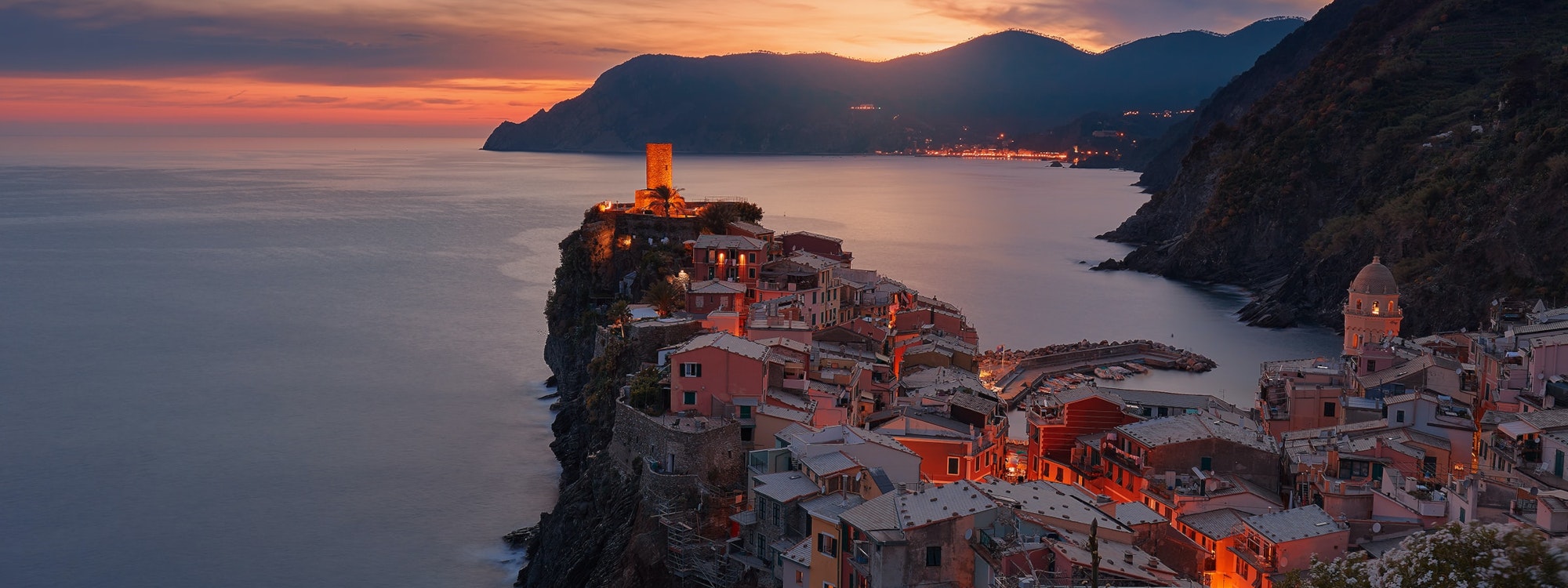 Italian city on seaside cliffs