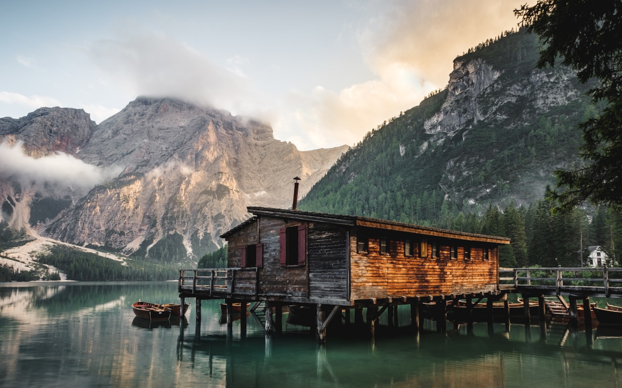 Cabin on lake